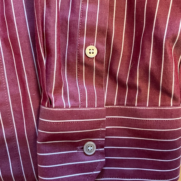 Talbots Striped Purple/Red and White Blouse - Picture 3 of 5
